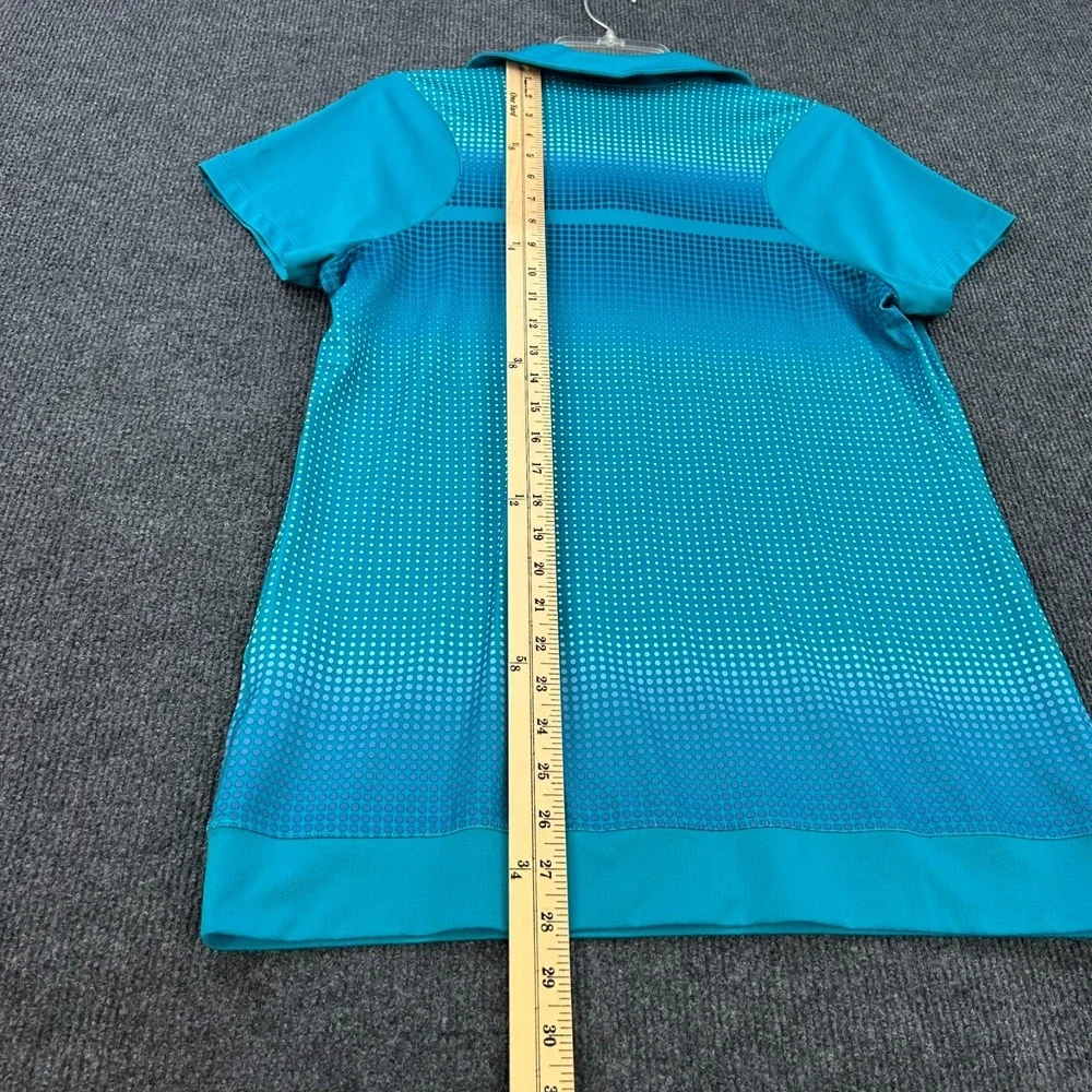 NIKE Golf Tour Performance Polo Shirt Women Medium Dri‎ Fit Blues Snap Neck